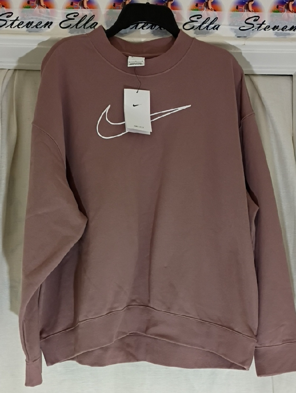 Nike Mauve Crewneck Sweatshirt with White Swoosh